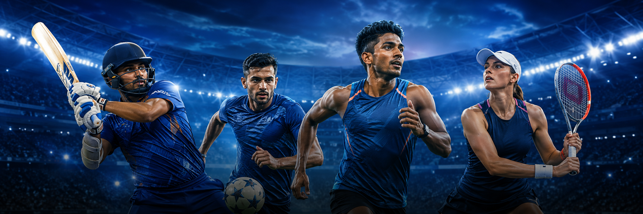 Kridangan sports coverage featuring cricket, football, athletics and tennis
